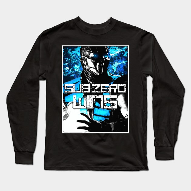 sub-zero wins flawless victory fatality Long Sleeve T-Shirt by syanart